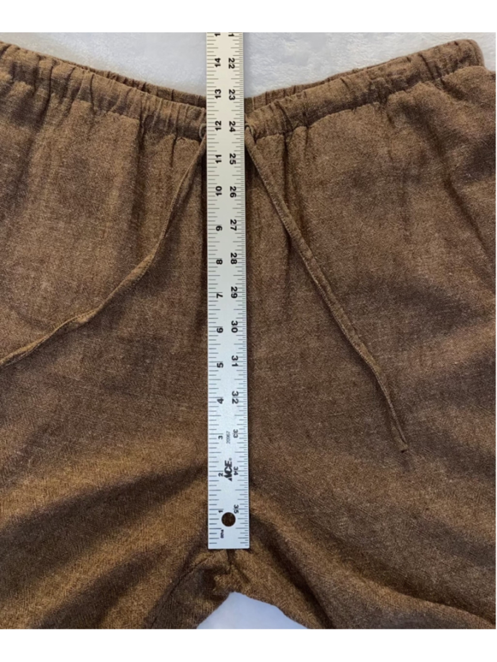 Rachel Zoe Wide Leg Pants Womens Lg Brown Linen Blend Relaxed Coastal Grandma - Picture 8 of 8